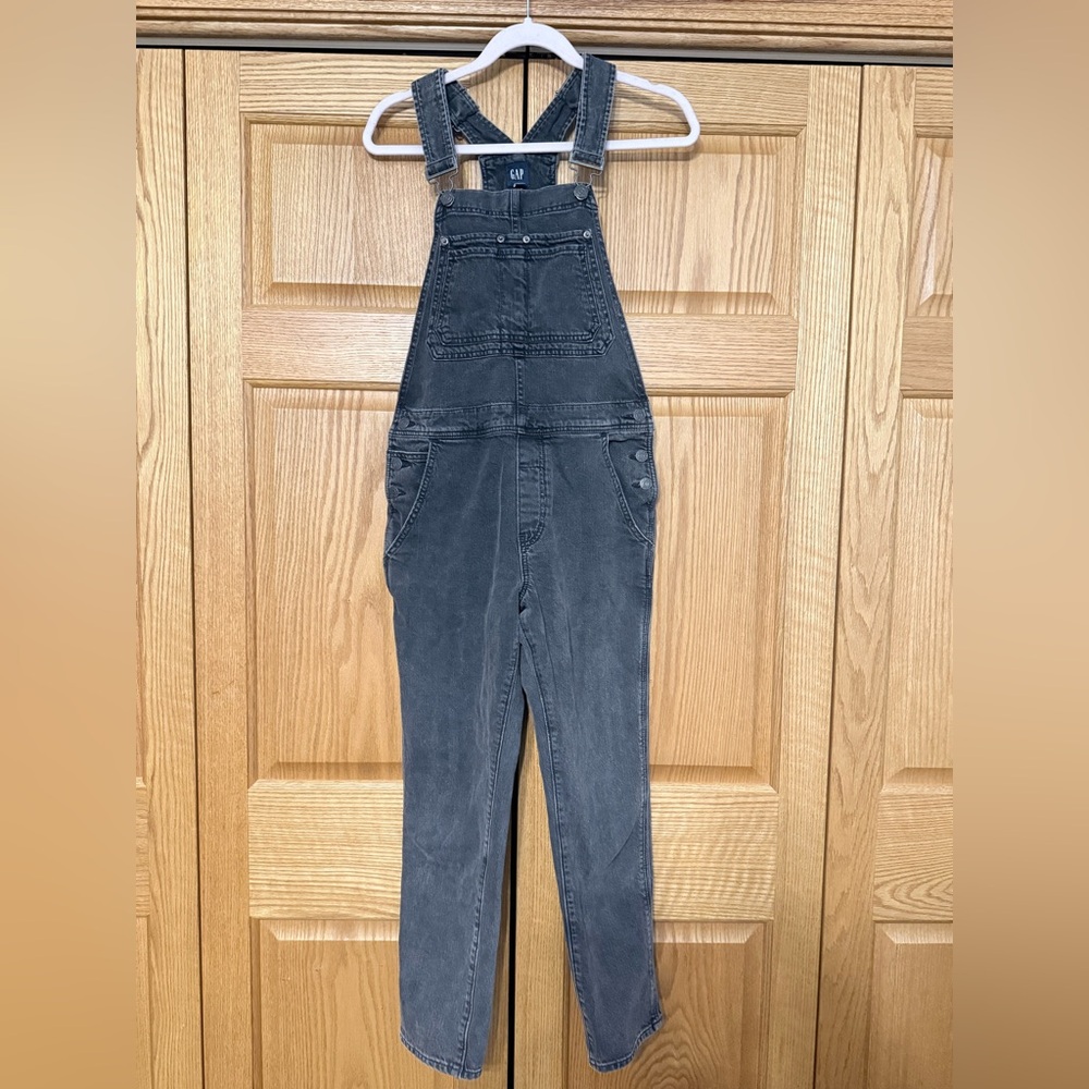 GAP Charcoal Black Denim Overalls